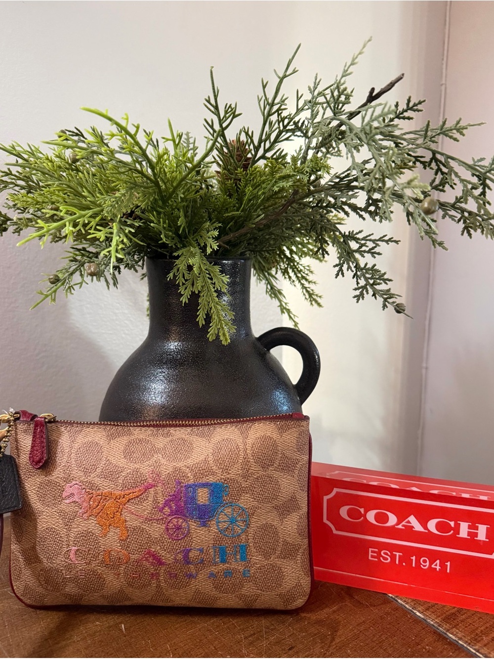 Coach Rexy Signature Glitter Wristlet (NWT)